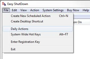 Auto Shutdown Daily Actions
