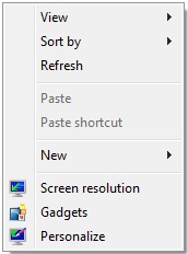 Desktop Right Click Menu Shutdown Computer Removed