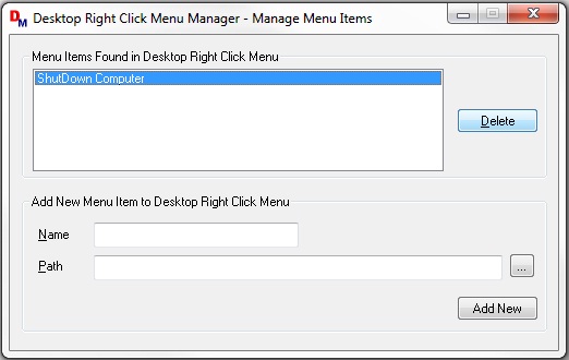 Remove Shutdown Computer Desktop Right Click Menu