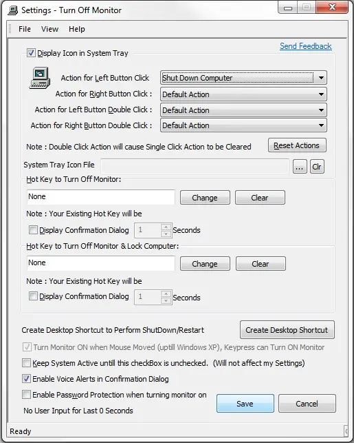 Shut Down Computer On Left Button Click