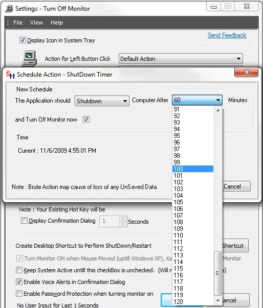 Shut Down Timer