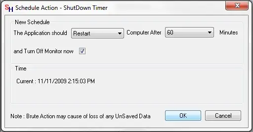 Shut Down Timer to Restart Computer
