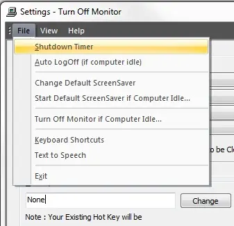 Shut Down Timer